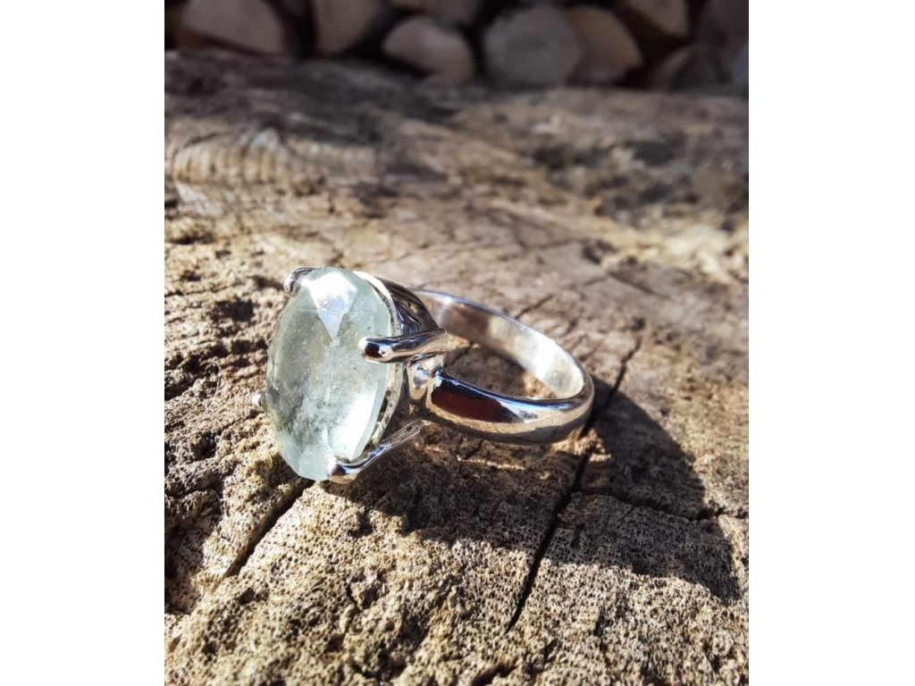 Prsten střibro/Silver/Ring Akvamarin/Aquamarine 2,5cm maly/small