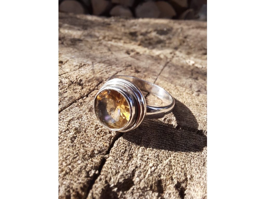 Prsten střibro/Silver/Ring citrine přirodni/natural 2,3cm
