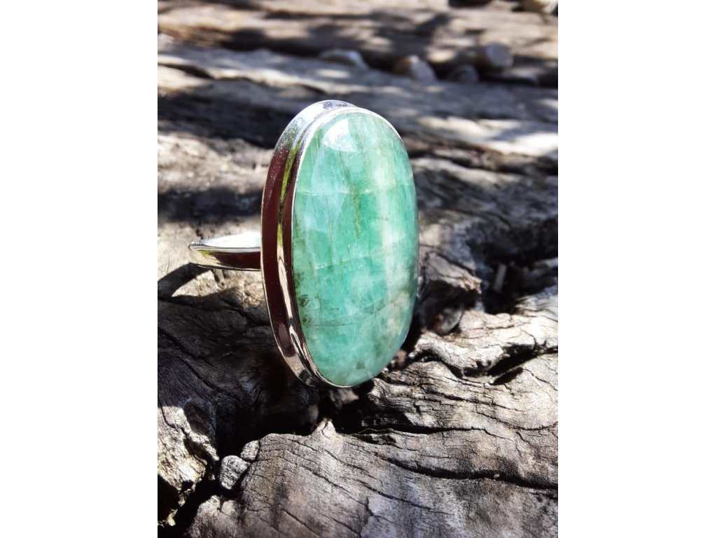 Prsten střibro/Silver/Ring Smaragd/Emerald 2,5cm