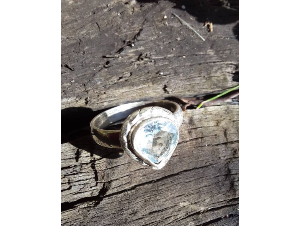 Prsten střibro/Silver/Ring Topaz 2cm