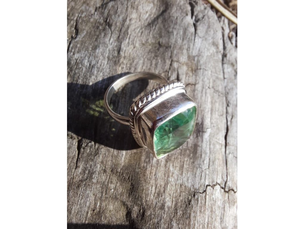 Prsten střibro/Silver/Ring Zeleny/Green/Grunes Fluorite 2,8cm