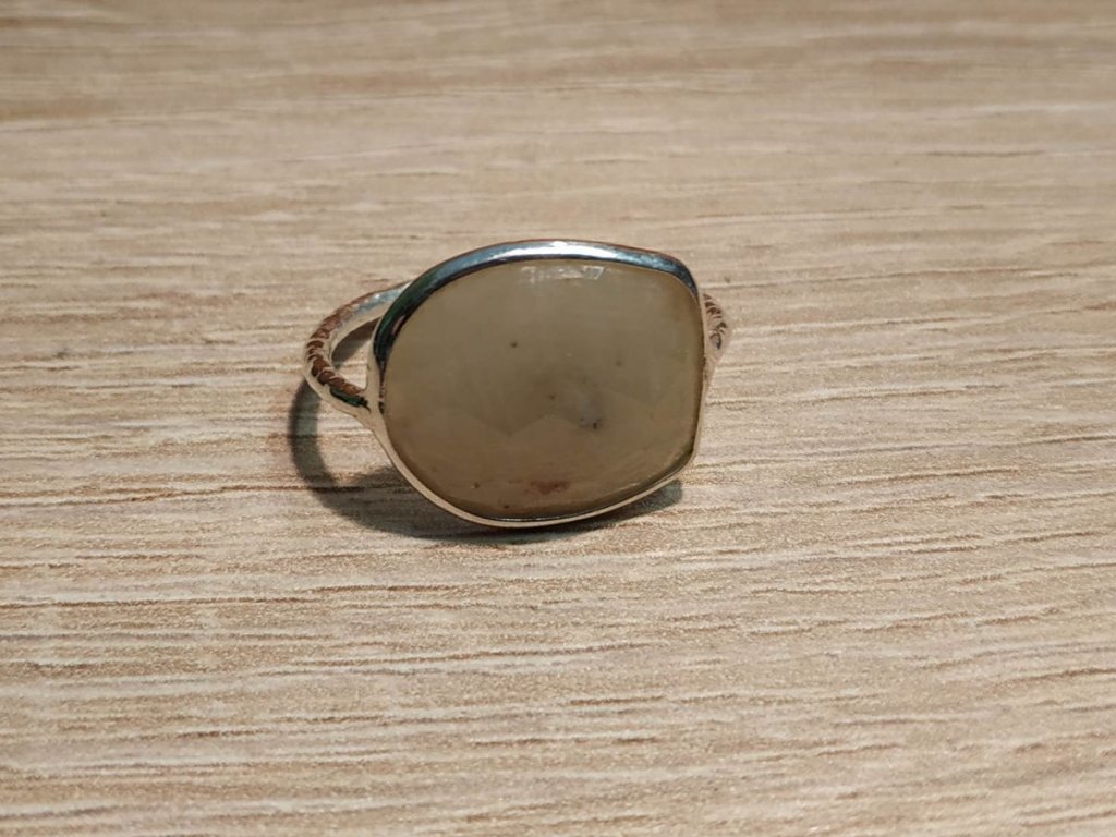 Prsten střibro/Silver/Ring  Žluty /Yellow/Gelbes Saphire/Safir 2cm