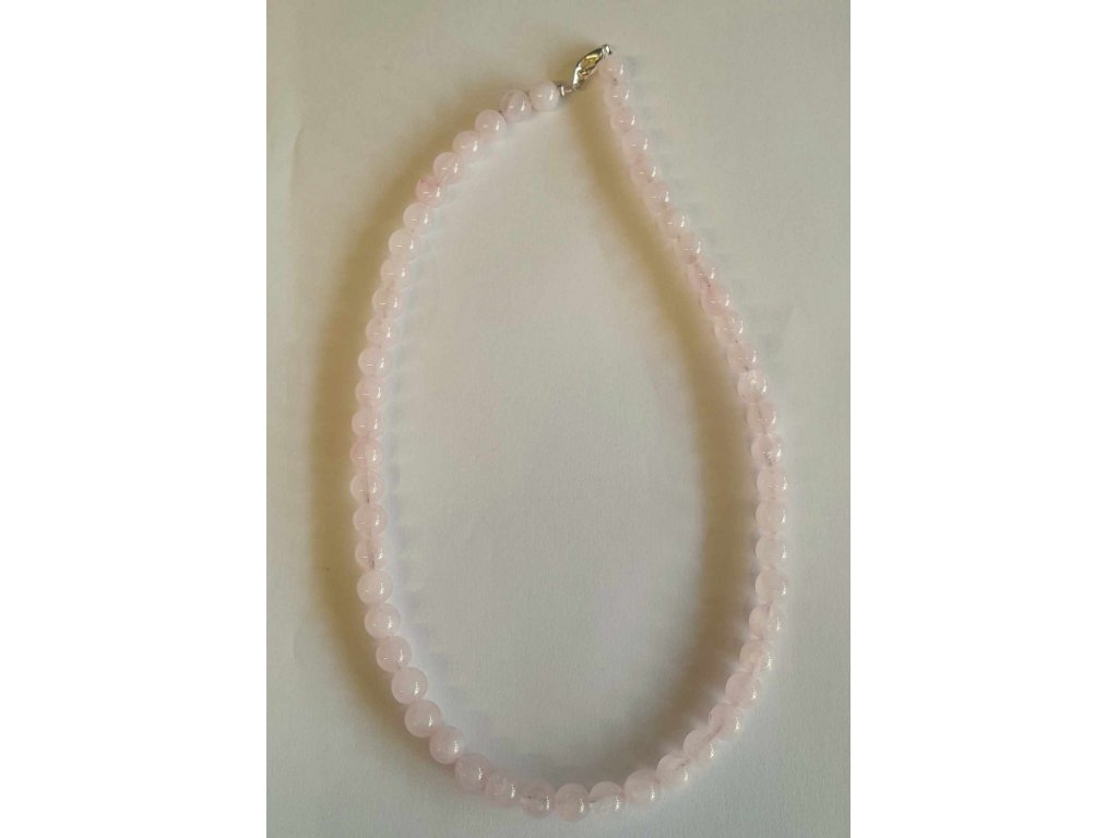 Rose quartz  Necklace 8mm-45 cm