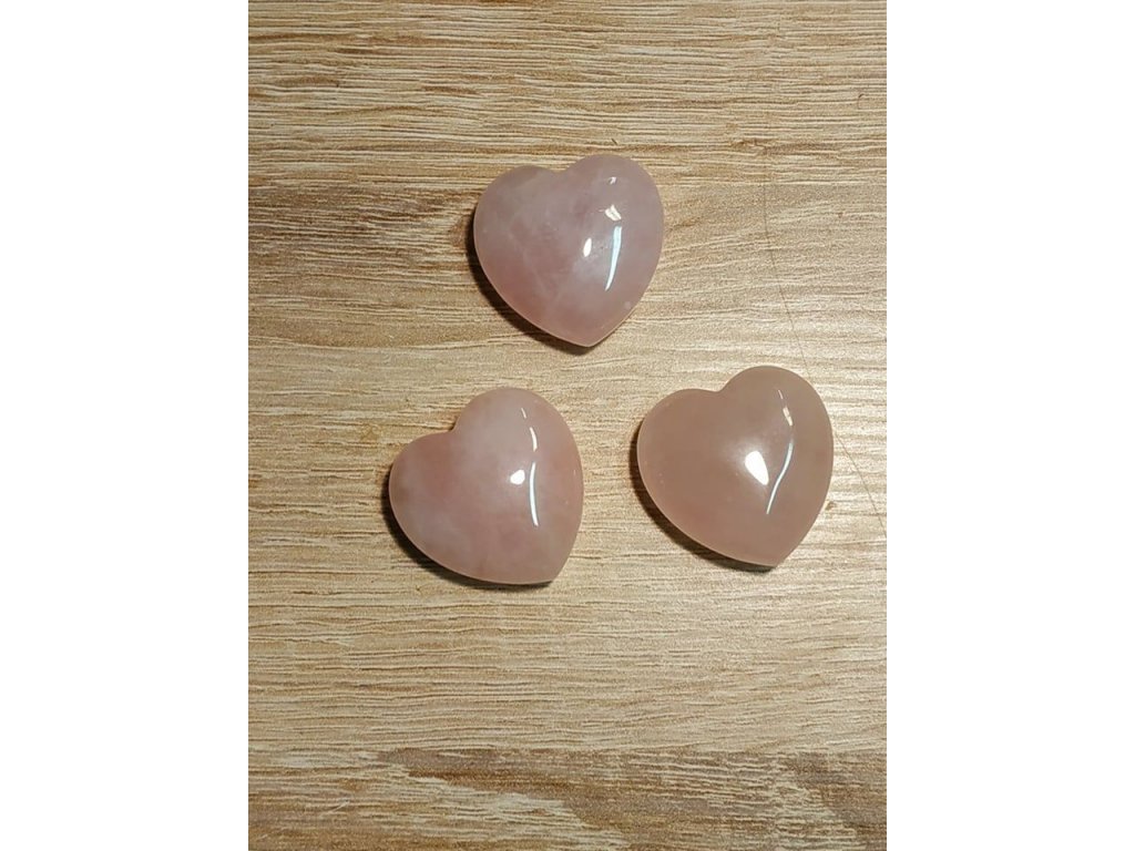 Rosequartz Heart 3cm LOT 5 pieces