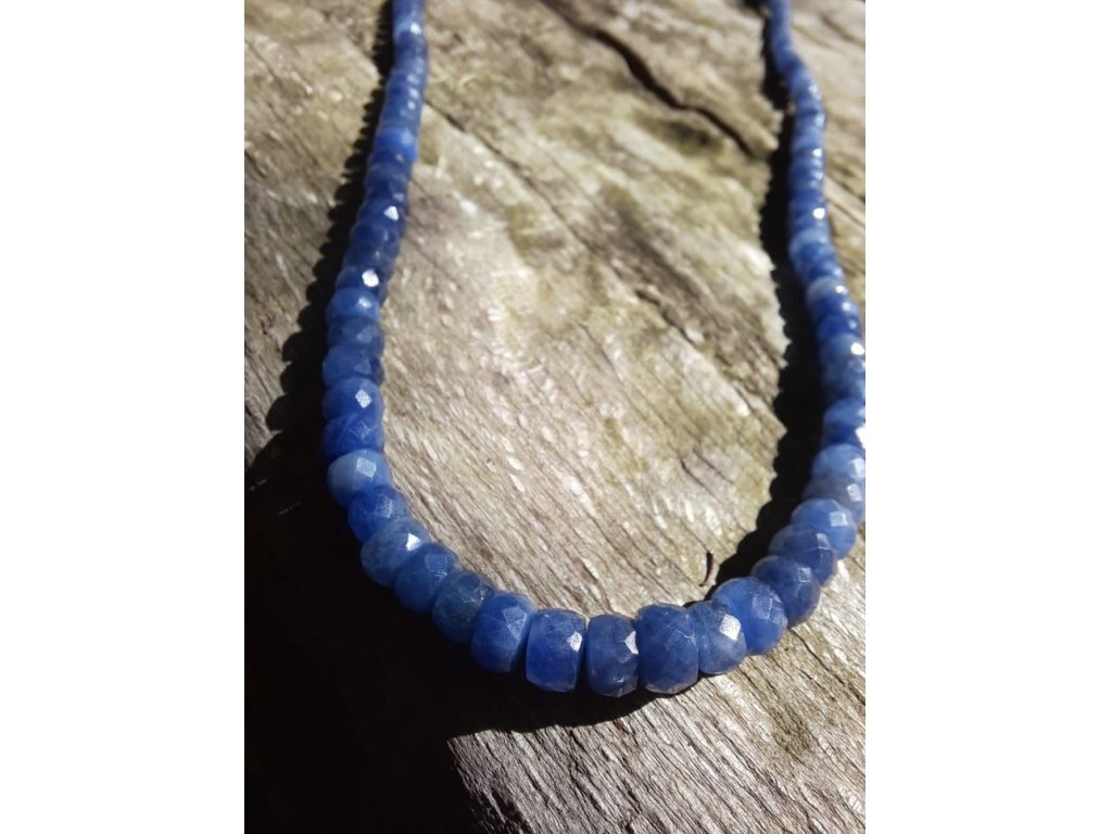 Safír náhrdelník kulatý 4-5 mm/45 cm/Necklace Sapphire small beads