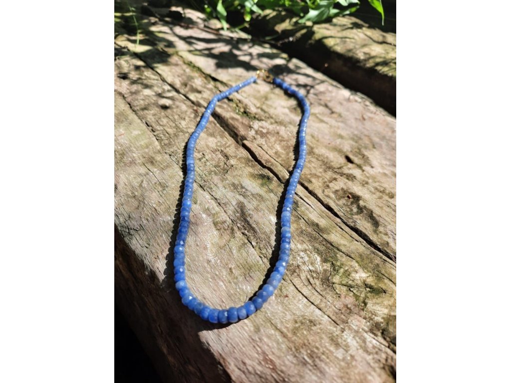 Necklace Sapphire small beads 4-5mm