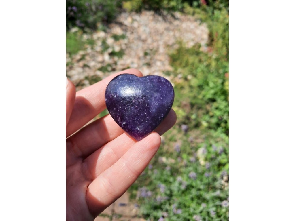 Srdce/Heart/Herz Lepidolite  5,5cm Plochy/Flat