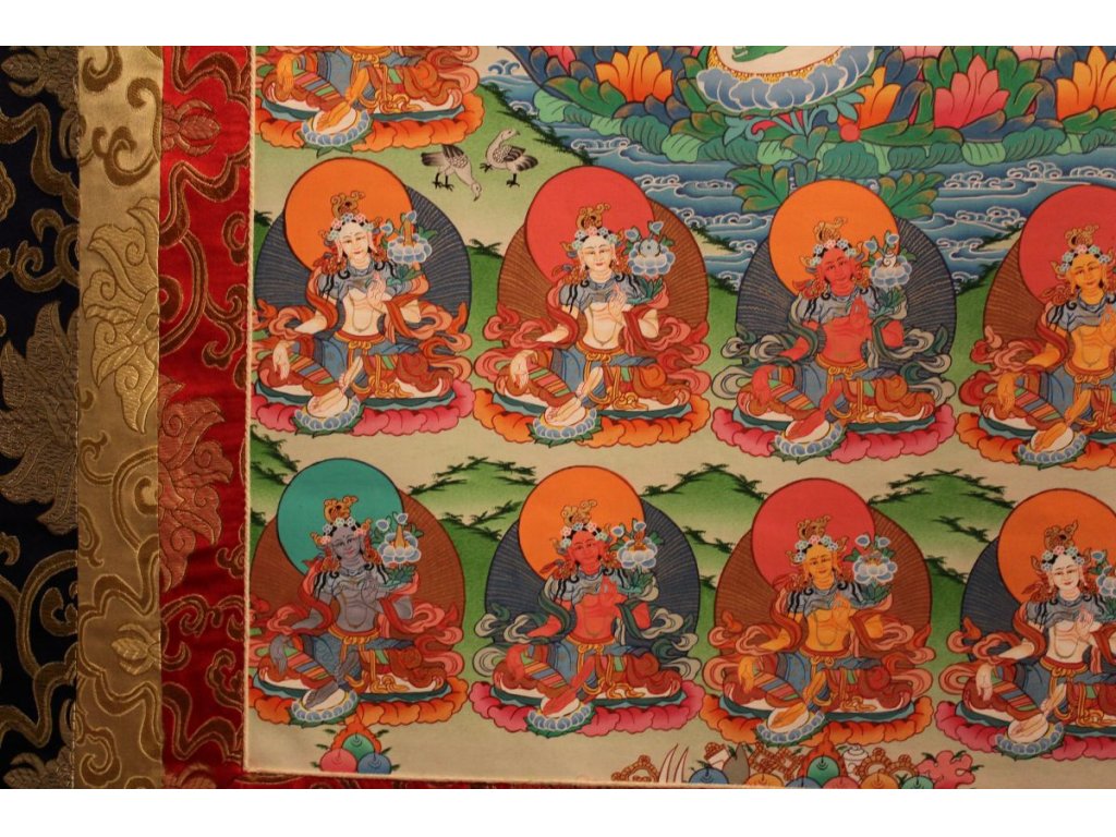 Thangka  special with gold 21 Tara with Gold