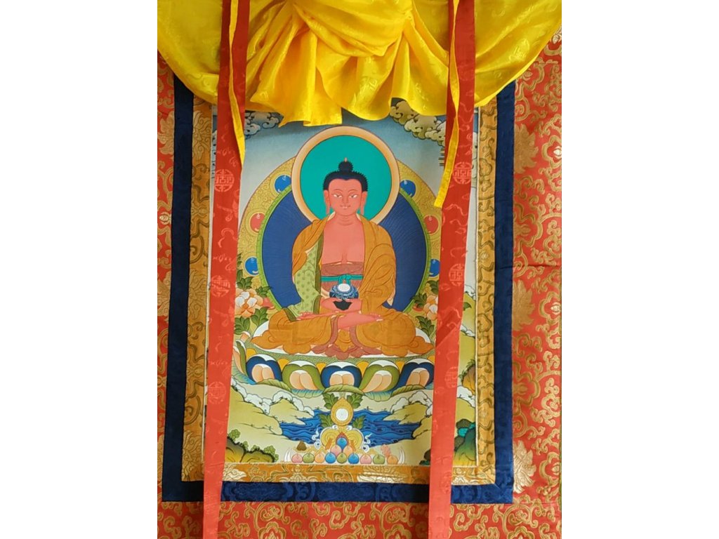Amitabha Buddha Thangka with gold 