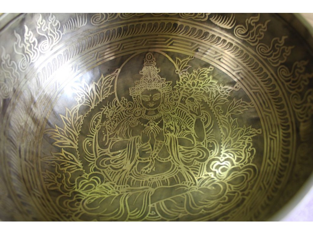 Tibetská mísa -Centrezig 22cm s mantra Om Mani Padma Hum