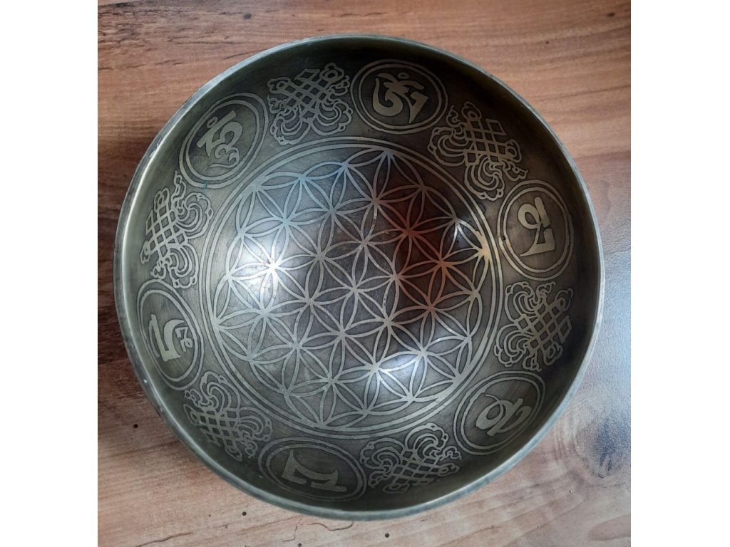 Tibetsky Misa/Singing Bowl/Klangschalen Květ života/Flower of life 18cm