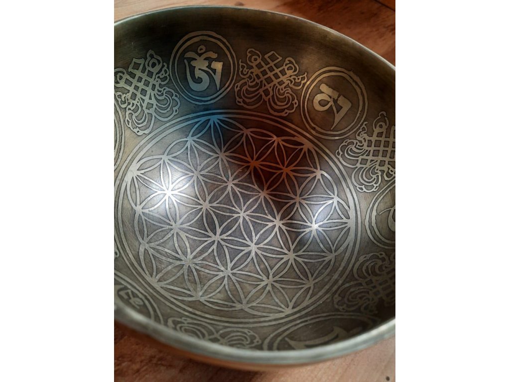 Tibetsky Misa/Singing Bowl/Klangschalen Květ života/Flower of life 18cm