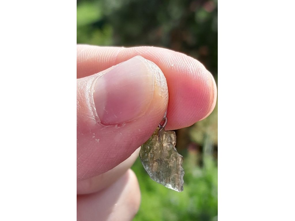 Vltavín střibro přívěšek/Moldavite pendant small one - malý ca 1cm