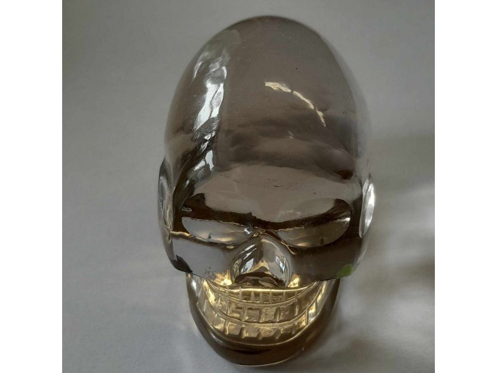Skull clear Smokey quartz 4cm
