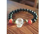 Bangle Jet /Red Agate/Brekzie Olivin with Jasper with Crystal Skull energy Mother Earth 8mm