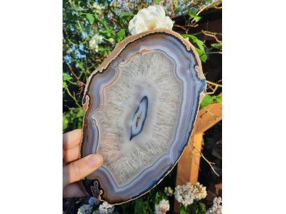 Agate with Crystal  Flat 23cm