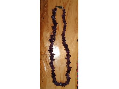 Amethyst korale/necklace sekany/chip stone,45cm velikost