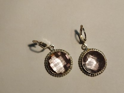 Amethyst Naušnice/earring/ohrringe/střibro/silver 3,5cm facetovany/diamond cut