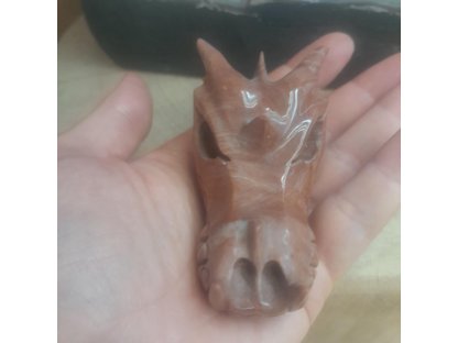 Drak červeny Jaspis dřevo  8cm