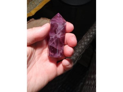 Fluorite Duhovy,Rainbow Spitze,velky,big one,Fialovy,Purple,6.5cm 2