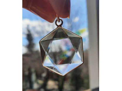 Geometrie /Dodecahedron/Merkaba přivešek/Crystal Pendant/Anhänger Kristall /Crystal/Bergkristall3cm