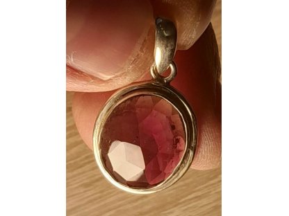 Gránat přivešek střibro 2.8cm/Silber pendant/Anhänger