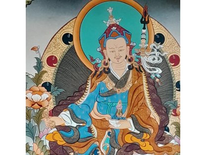 Guru Padmasambhava Thangka specialny s zlato s brokada extra 2