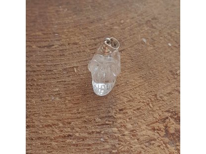 Himalayan Crystal Skull silver hook  special faceted rare Pendant 1,5cm