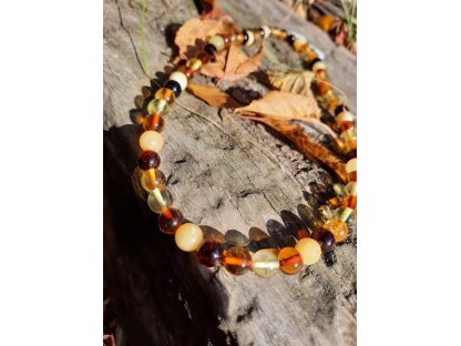 Amber Necklace mix beaded 8mm 2