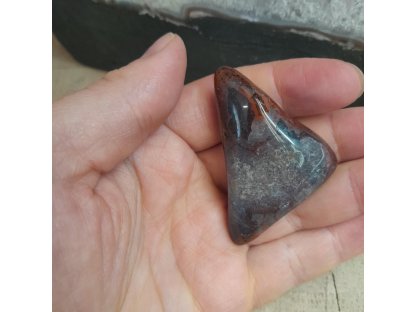 Jaspis s Achát s Amethyst Česky  trojuhelnik plochy 5cm