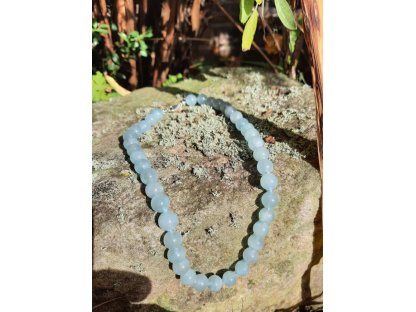 Koralle/necklace/halskette aquamarine 10mm 2