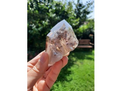 Spinne Bergkristall mit Lepidolite speziell Extra 8,5cm