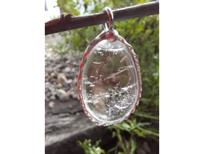 Křišťál krystal přívěšek Střibro/Silver 3,5cm,1,3inch