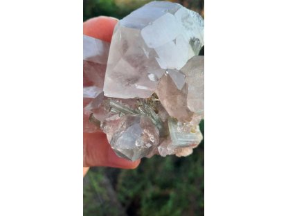 Crystal with Elbait/Melon Tourmaline speciál 6cm