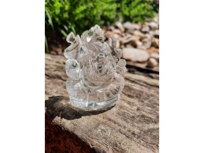 Křistálova Ganesha /Crystal/Bergkristall 5,5cm 2