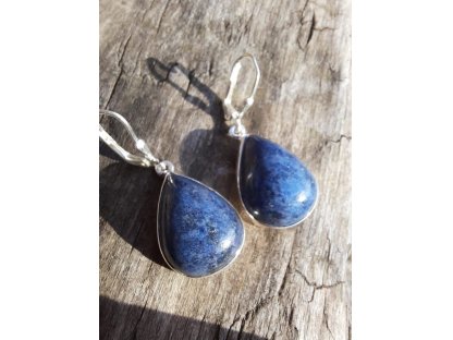 Lapis lazuli silver earrings 30mm