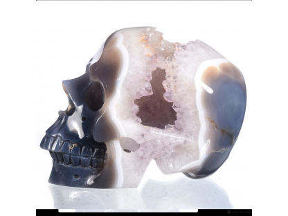 Schädel Amethyst mit Kristal und  Achat Geoda Extra 21cm 2