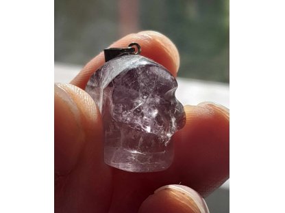 Lebka Amethyst střibro přivešek extra Majovy stil vzácny 1,5 cm extra 2