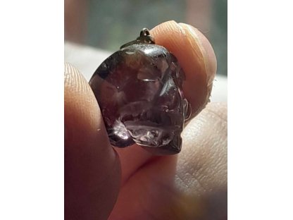 Lebka Amethyst střibro přivešek extra Majovy stil vzácny 1,5 cm extra