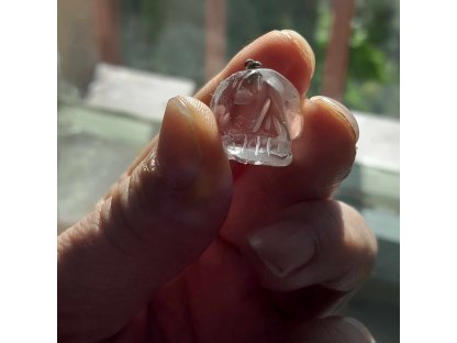 Silver Amethyst skull special rare Maya Style 2cm 2