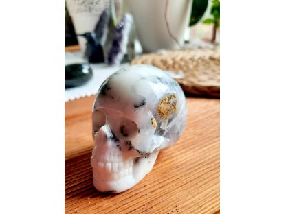 Skull Dendrik Opál/Merlinite  6,5cm