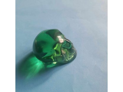 Skull Helenite/Andara green obsidian 4cm