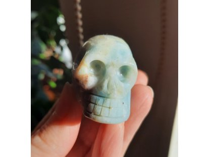 Skull Blue opal small one 3,5cm Rare 2