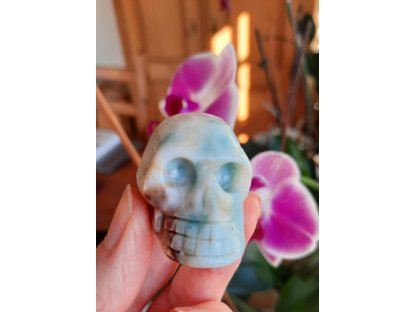 Skull Blue opal small one 3,5cm Rare