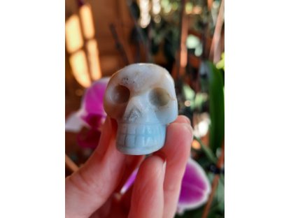 Skull Blue opal small one 3,5cm Rare 2