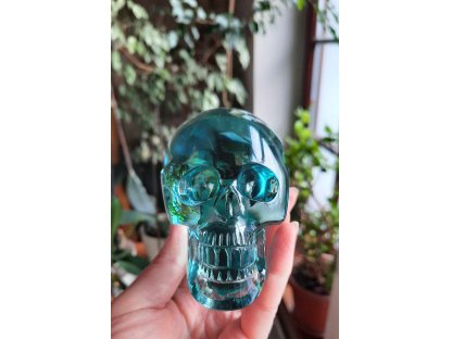 Skull blue Obsidian 8cm