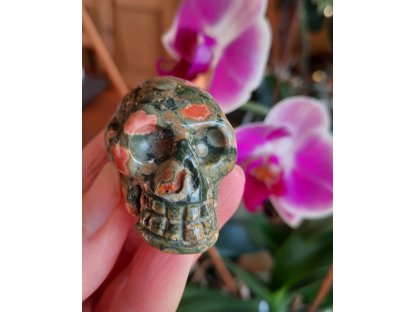 Skull Ryolith Rain Forest Jasper 4cm 2