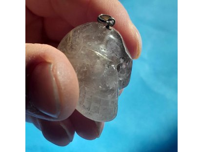 Skull Pendant routile quartz 2,5 cm rare