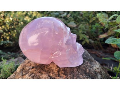 Rose quartz Skull 10cm extra