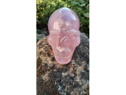 Rose quartz Skull 10cm extra